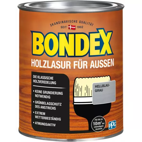 Bondex HoLzLasur Außen hellgrau 0,75L