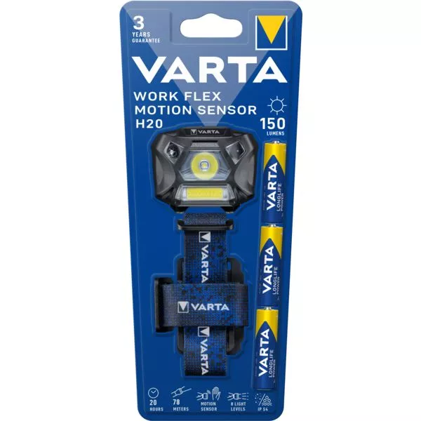 Stirnlampe Work Flex Motion Sensor H20 Varta inkl. Batterie
