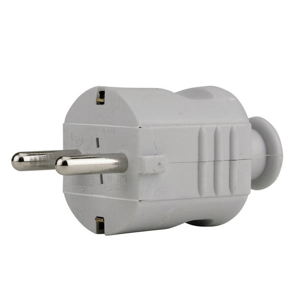 Stecker grau PVC zentrale Einführung Knickschutz Schuko