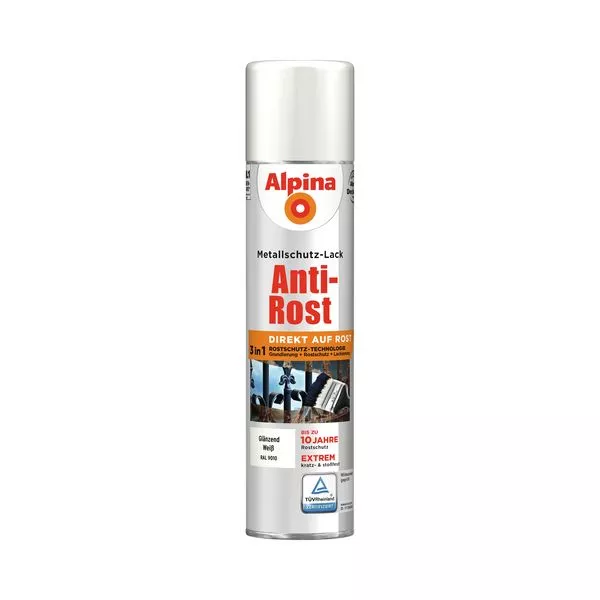 Metallschutzlack Spray gl. weiß 400ml Anti-Rost, RAL 9010