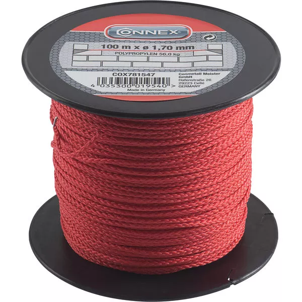 Maurerschnur PE 1,7mm - 100m rot