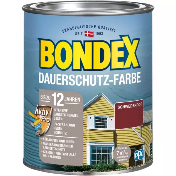 Bondex Dauerschutz Farbe Schwe.rot 0,75L Schwedenrot