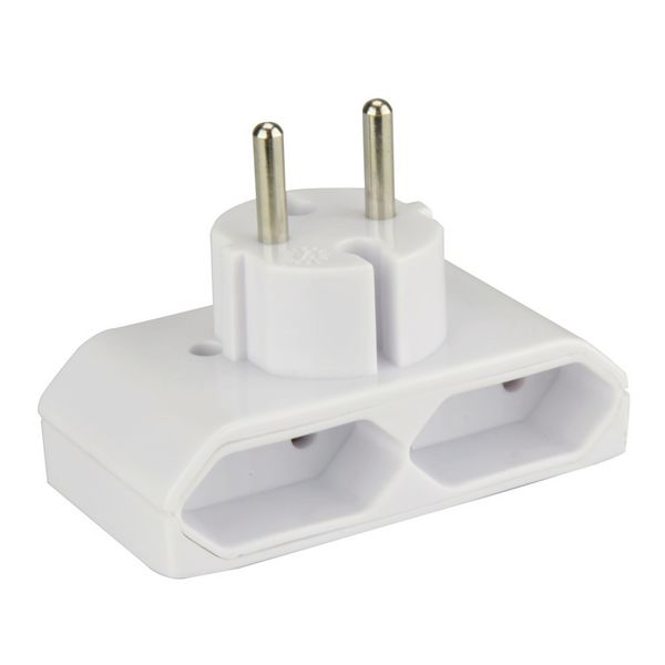 Euro Adapter flach 2-fach weiß