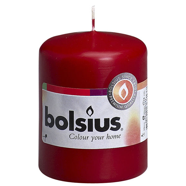 Stumpenkerze glatt altrot 80/58mm Brenndauer 22 Stunden