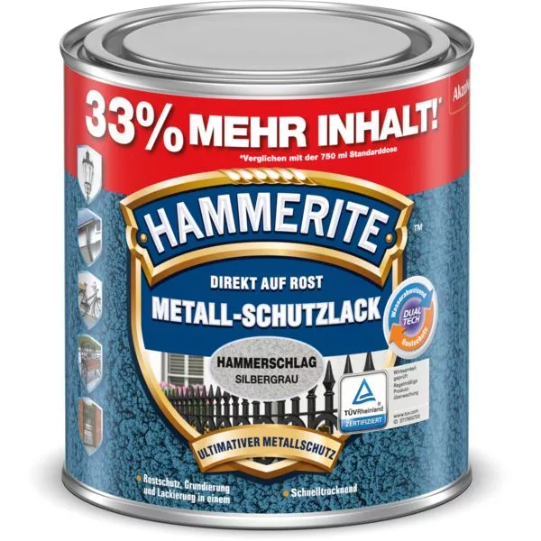 Met.Schutzlack Hammersch. si-grau 1L Hammerite