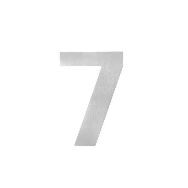 Hausnummer 7 Edelstahl matt geb. 150 mm Skinkarte