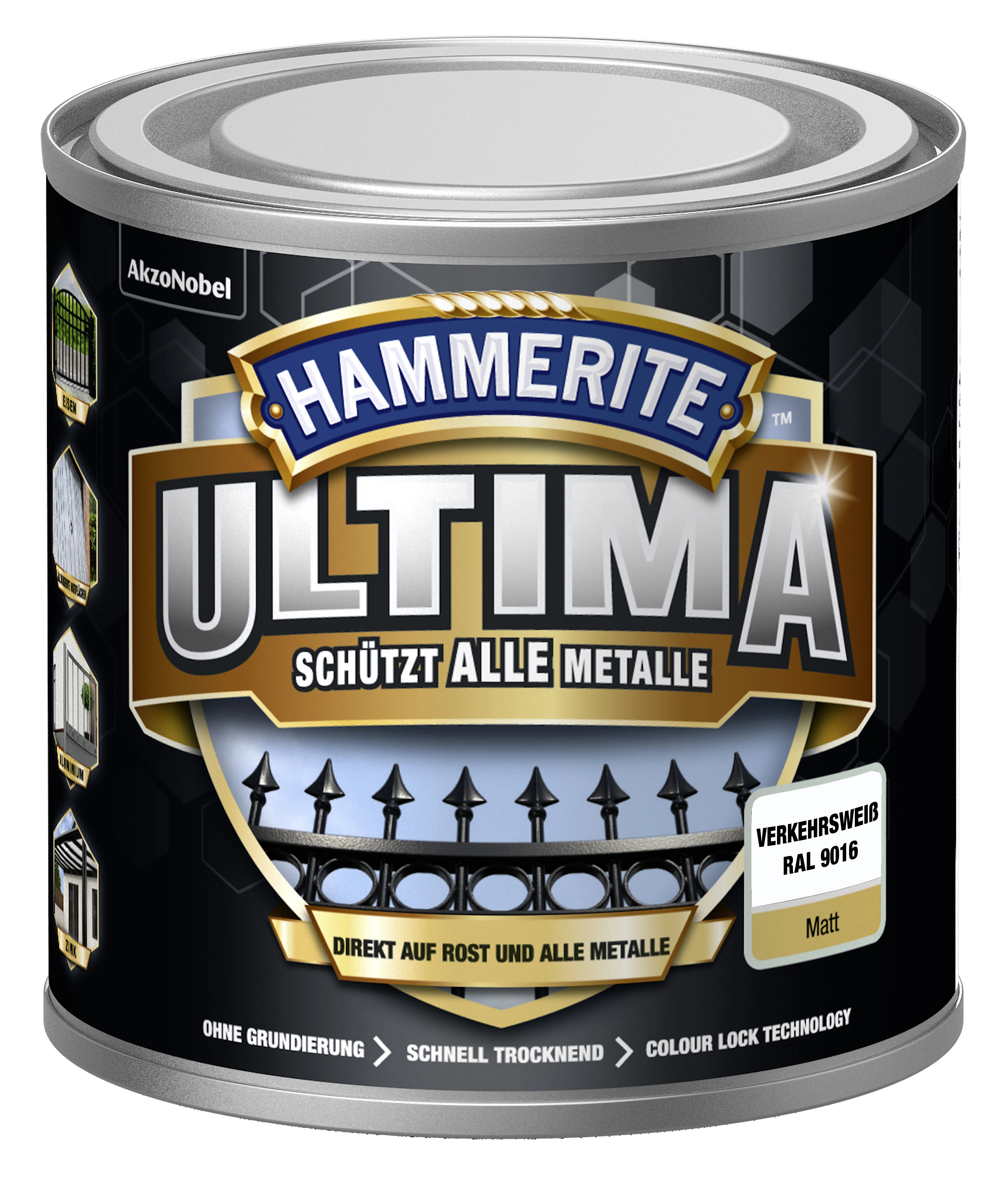 Hammerite Ultima Metallschutzlack Verkehrsweiß matt 250 ml