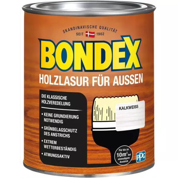 Bondex Holzlasur außen kalkweiß 0,75L kalkweiß