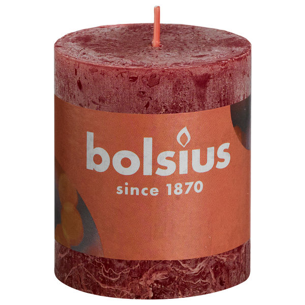 Stumpenkerze Samtrot 80/68mm Rustik Shine Collection