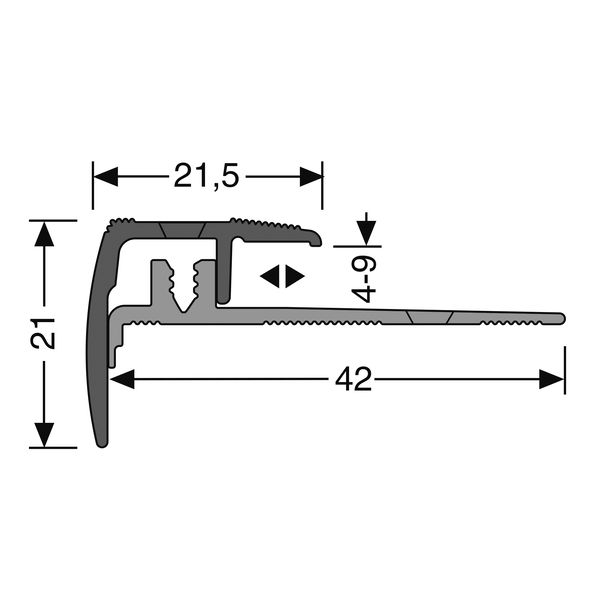 Treppenkantenprofil PF 325V silber 100 Ambiente Vinyl Aluminium eloxiert