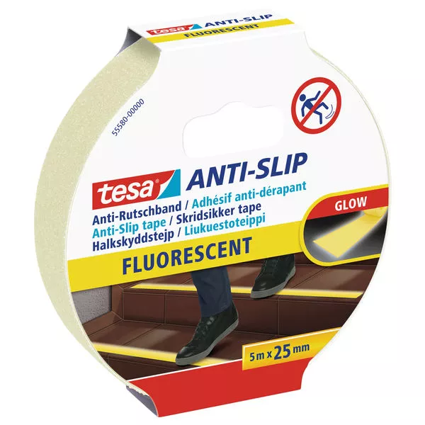 Anti-Rutschband fluoreszierend 5mx25mm