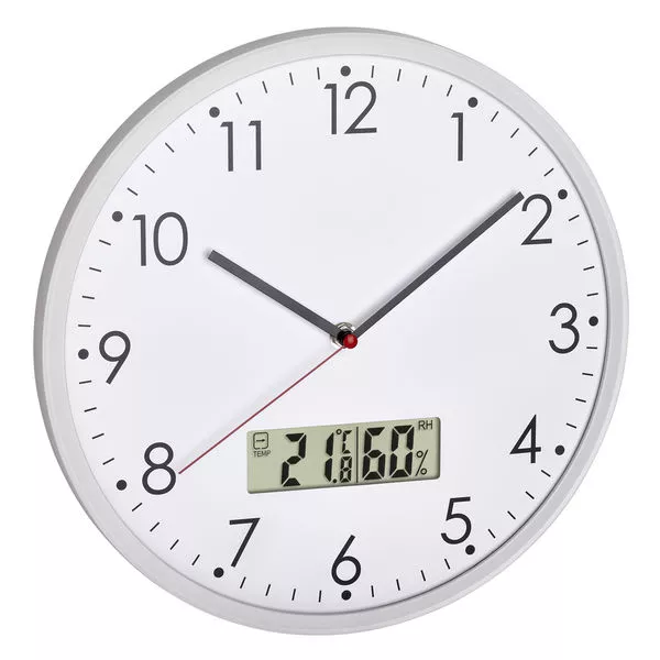 Wanduhr m. digi.Thermometer Durchm.302mm