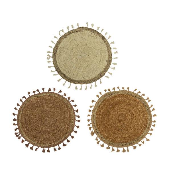 Tischset Stroh sortiert Ø38cm Tannenholz