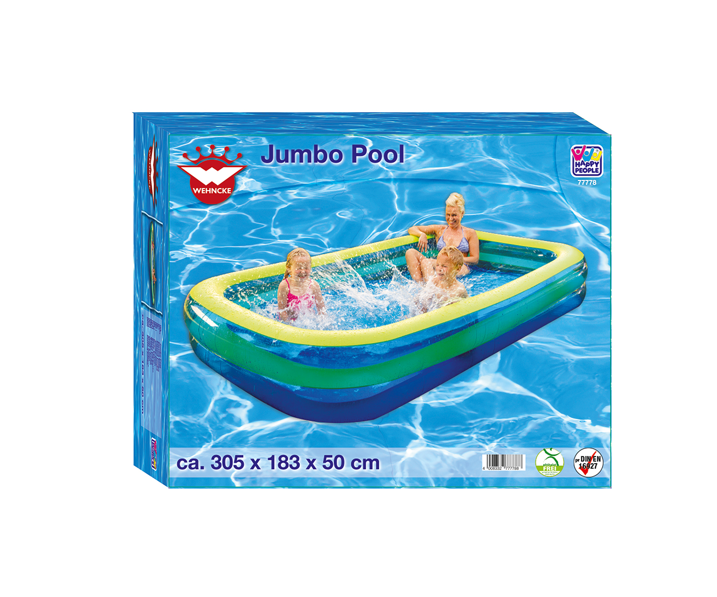Happy People Jumbo-Pool, 305 x 183 cm, blau/grün