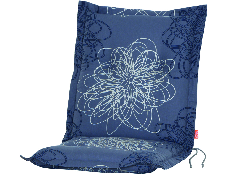 Siena Garden Sesselauflage Xora 100 cm, Dessin Blume Blau