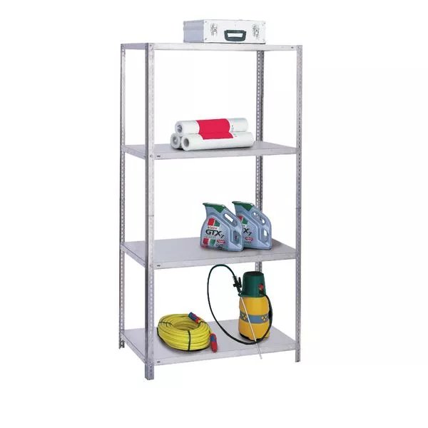 Schraubsystem-Grundregal 200x100x50cm mit 4 Böden, verzinkt