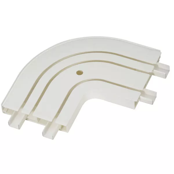 Außenbogen f. Vorhangschiene weiß 3-lauf