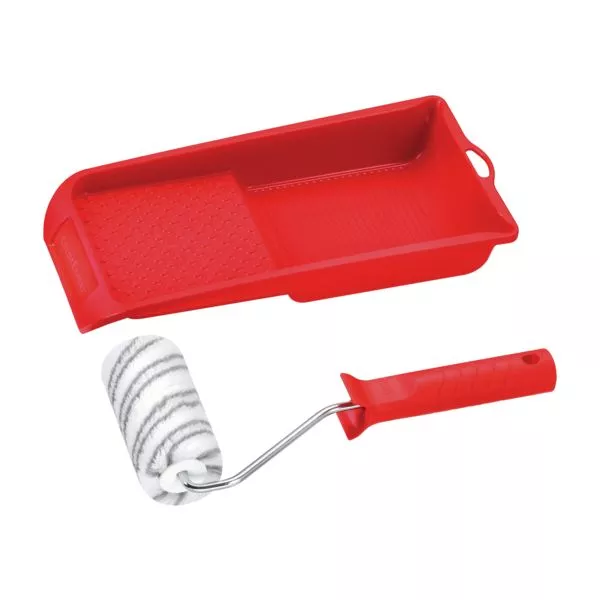 Farbrollerset glatt 12cm mit Wanne