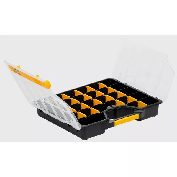 EuroPlus Basic >S< 37/6-20 schwarz/gelb Sortimentskasten mit 20 flex.Trennstegen