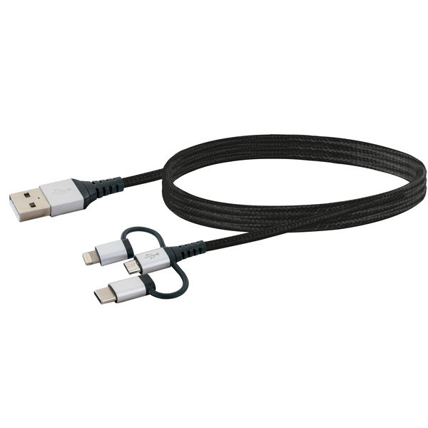 Lade- & Synckabel 3-in-1 Universal 1.5 m Apple Lightning /Micro USB/Typ C