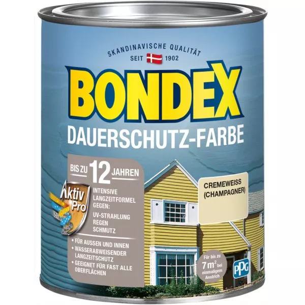 Bondex Dauerschutz Farbe Cr.w/Cha. 0,75L cremeweiß / Champagner