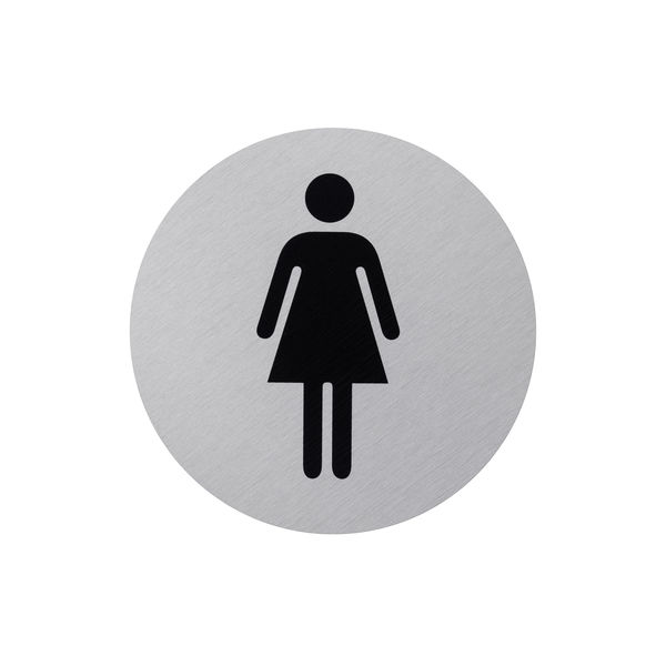 Aluhinweisschild Ø 75mm WC Damen