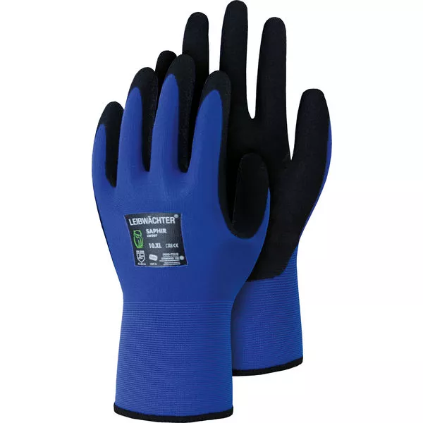 Handschuhe Leibwächter saphir-blau Gr.8 Nylon, Spandex, Nitril