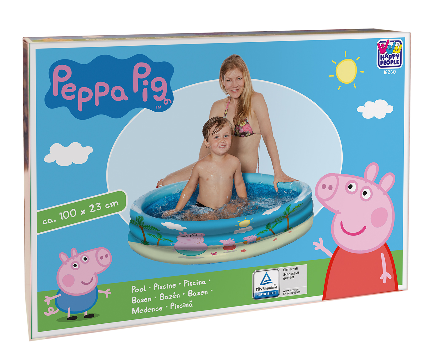 Happy People Peppa Pig 3-Ring-Pool, 100 x 23 cm