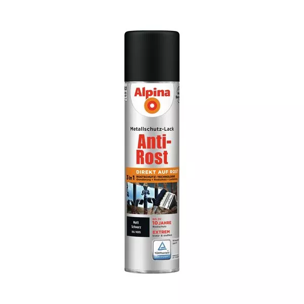 Metallschutzlack Spray matt schwa. 400ml Anti-Rost, RAL 9005