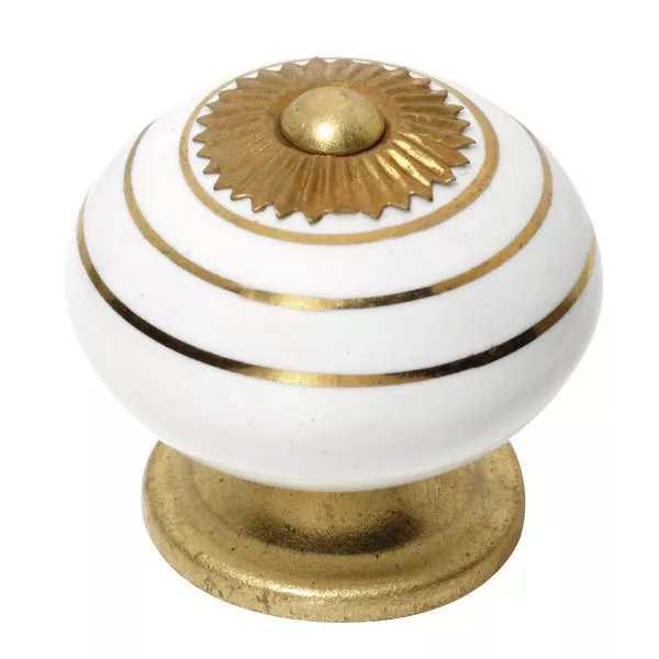 Möbelknopf Hypnose silber Keramik 40 mm