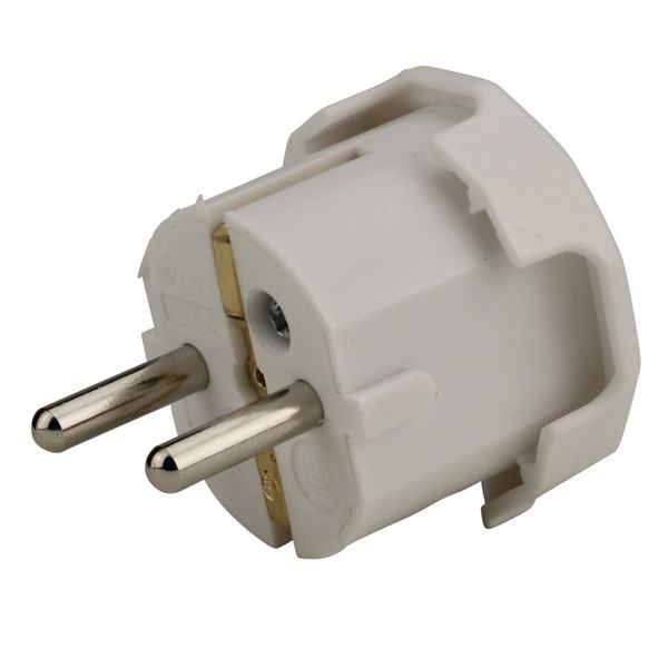 Stecker weiß PVC seitliche Einführung Schuko