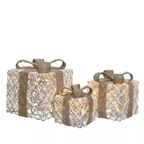 LED Rattanpäckchen Batt. 3s wweiß 3 Gr. innen