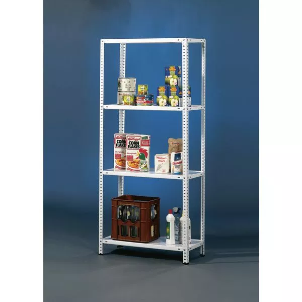 Schraub-Grundregal weiß 180x80x35 cm mit 4 Böden