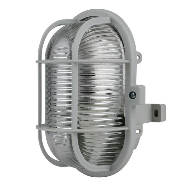 Ovalleuchte 60 Watt PVC silber