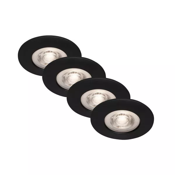 Einbauleuchten LED schwarz 4,9W 4xLED-Platine