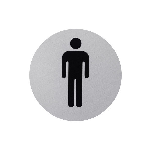 Aluhinweisschild Ø 75mm WC Herren