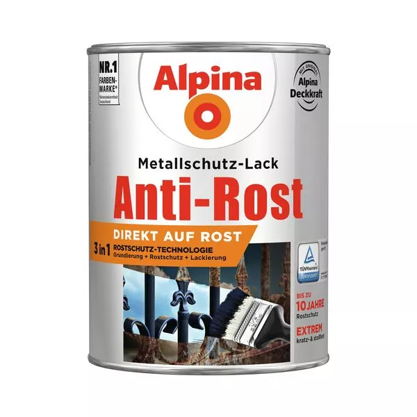 Metallschutzlack glänzend schwarz 2,5L Anti-Rost, RAL 9005