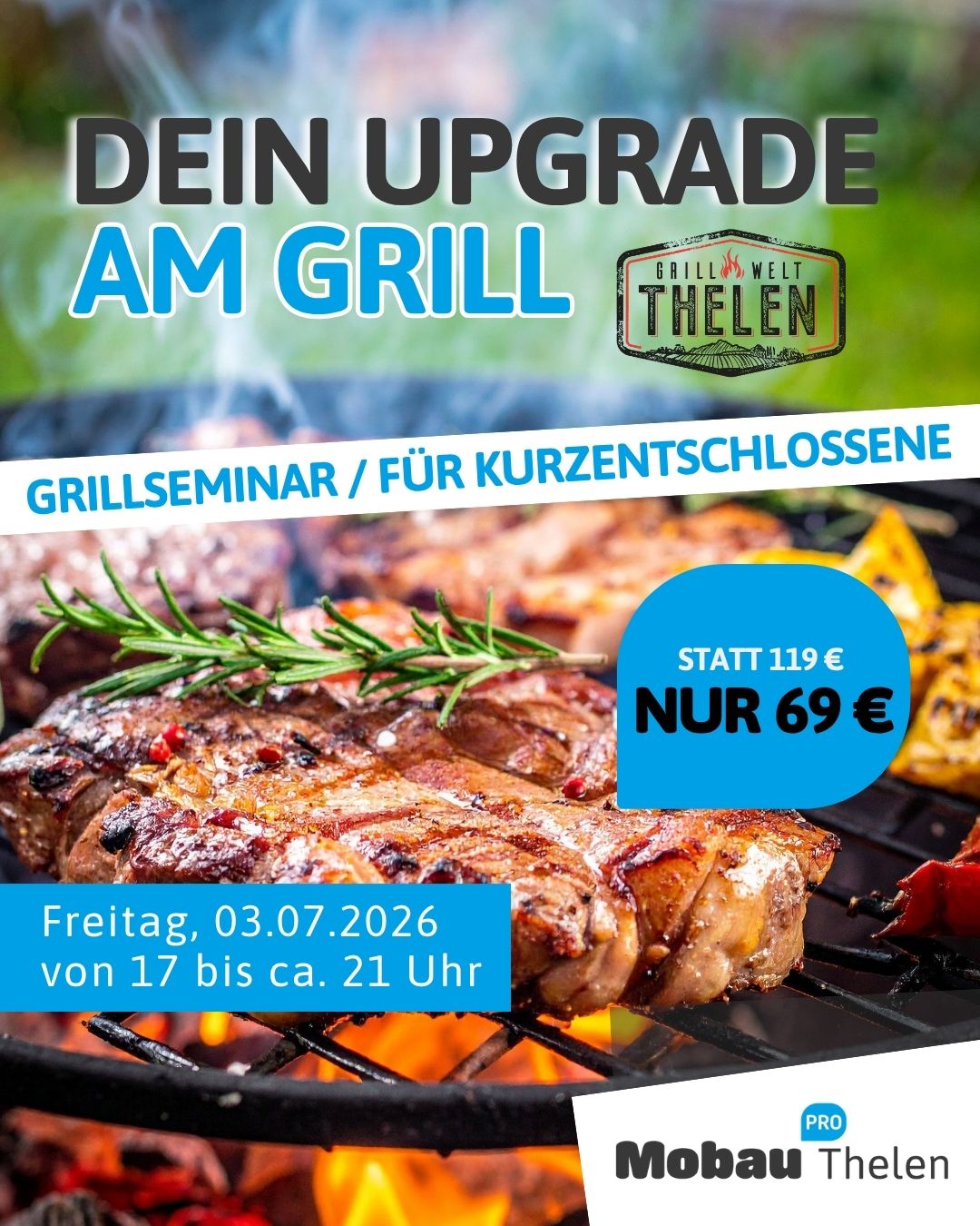 Grillkurs Ticket - "Meister am Grill" mit Grillprofi Andreas Rummel, 03. Juli 2026