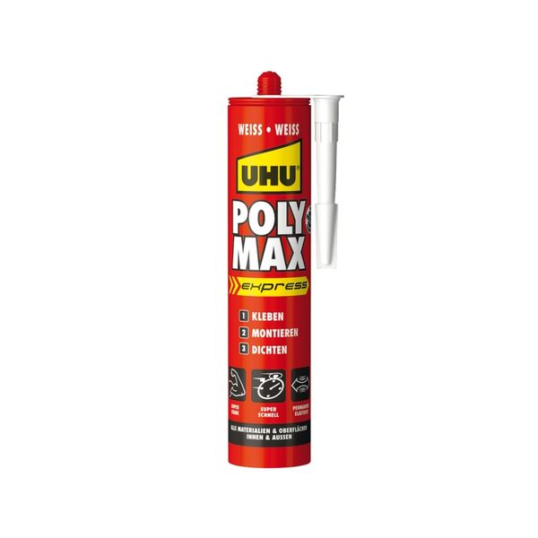 UHU Poly Max Power weiß Kartusche 450g MS-Polymer Glatte- u.Nichtsaug, Material