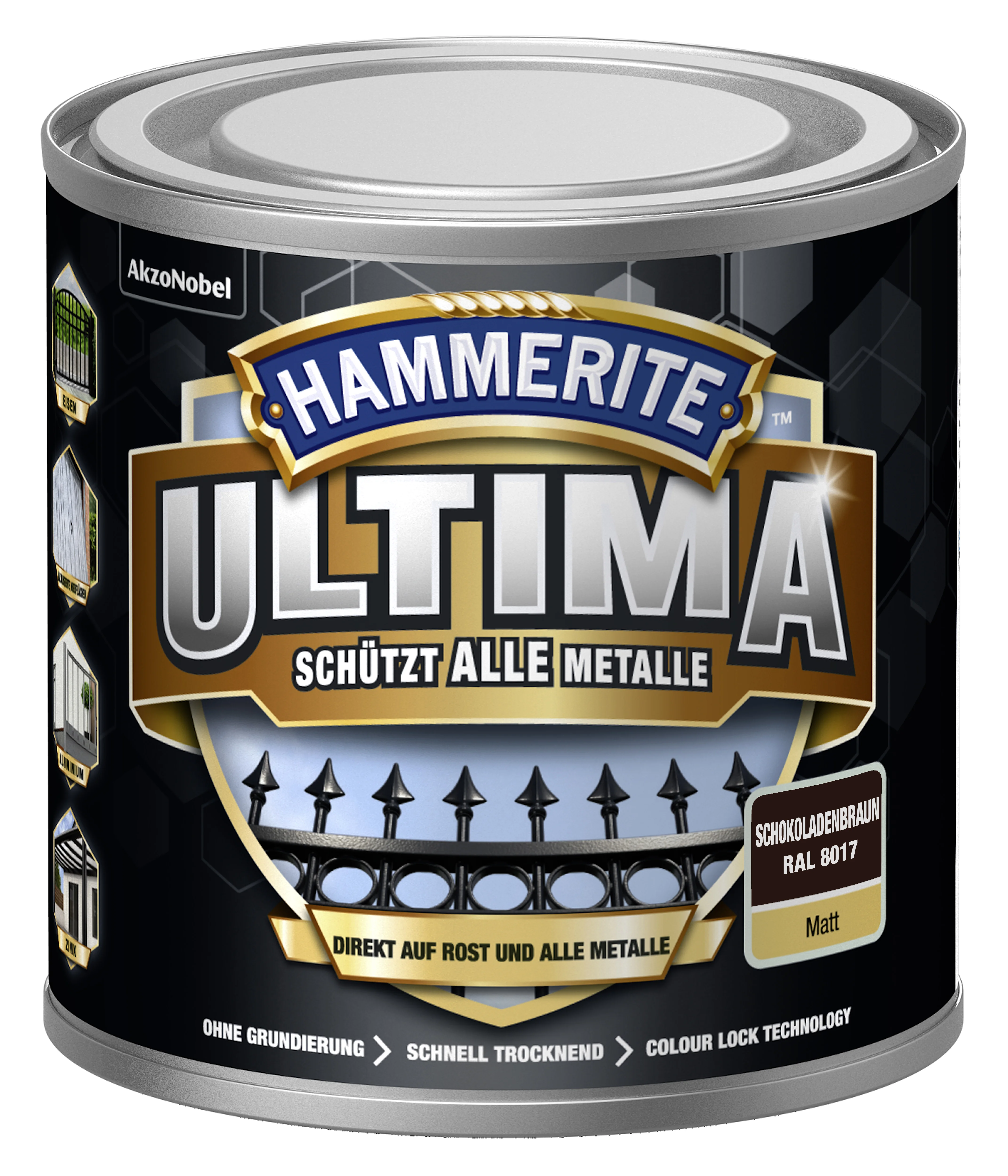 Hammerite Ultima Metallschutzlack Schokobraun matt 250 ml
