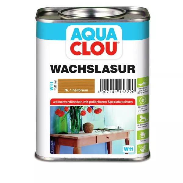 Aqua Wachs-Lasur W11 hellbraun 750ml Clou