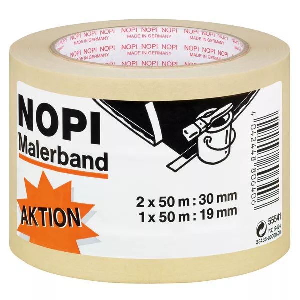 Malerband Nopi 2x 50mx30mm & 1x 50mx19mm 3er Pack