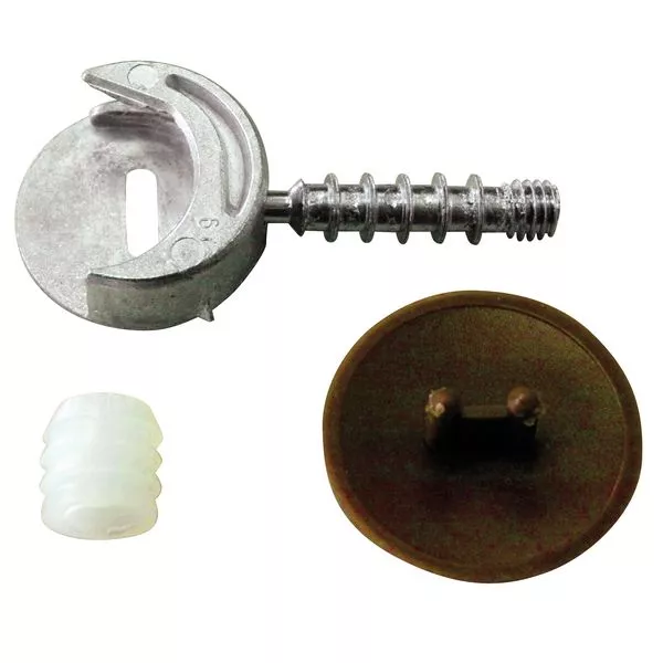 Excenterbeschläge Zamak 25 mm mit Abdeckkappe braun (2 Stück) (PG P)