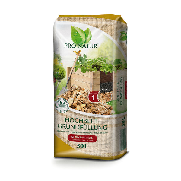 Pro Natur Hochbeet Grundfüllung 50l BIO Grünstempel, stark grobe Struktur