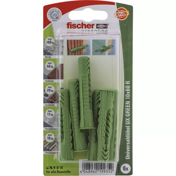 Universaldübel UX 10x60 R GREEN K (6 Stück)