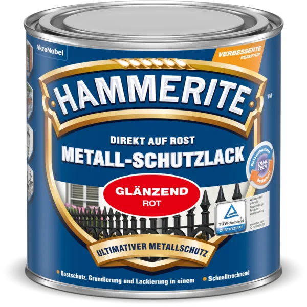 Hammerite Metallschutzlack Rot Glänzend 250 ml