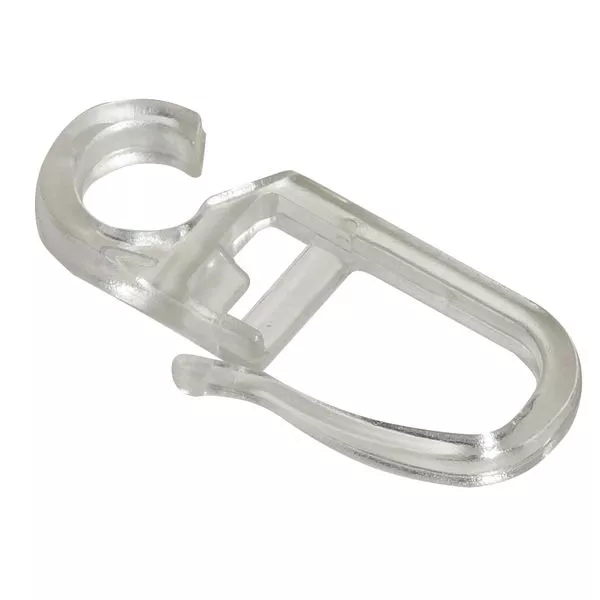 Faltenlegehaken 28mm glasklar 28mm Kunststoff