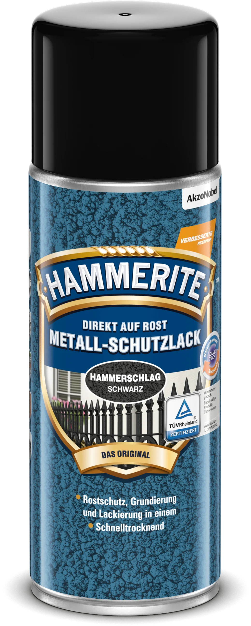 Hammerite Metallschutzlack Hammerschlag Schwarz 400 ml