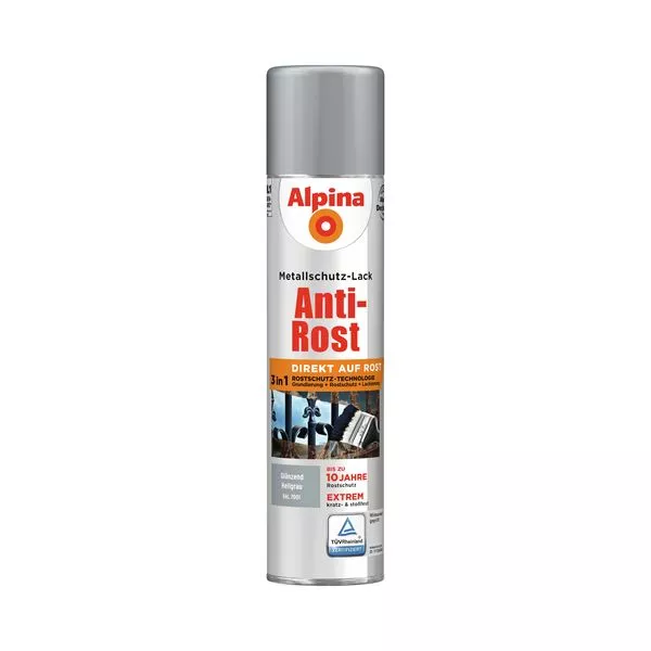 Metallschutzlack Spray gl. hellgr. 400ml Anti-Rost, RAL 7001