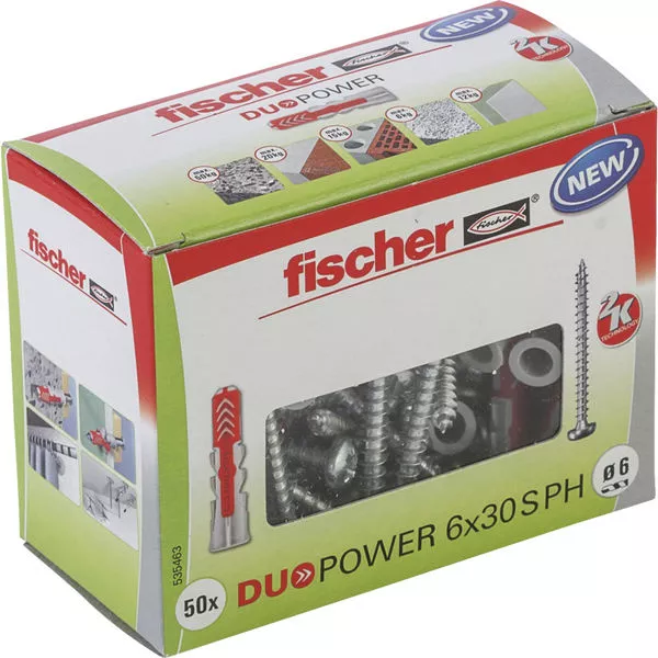 Universaldübel DuoPower 6x30 S PH LD (50 Stück)